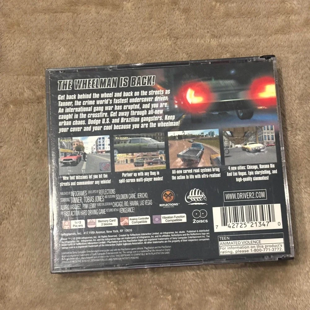 Driver 2 PS1 PlayStation Game Complete 2 Disc Set Tested Working